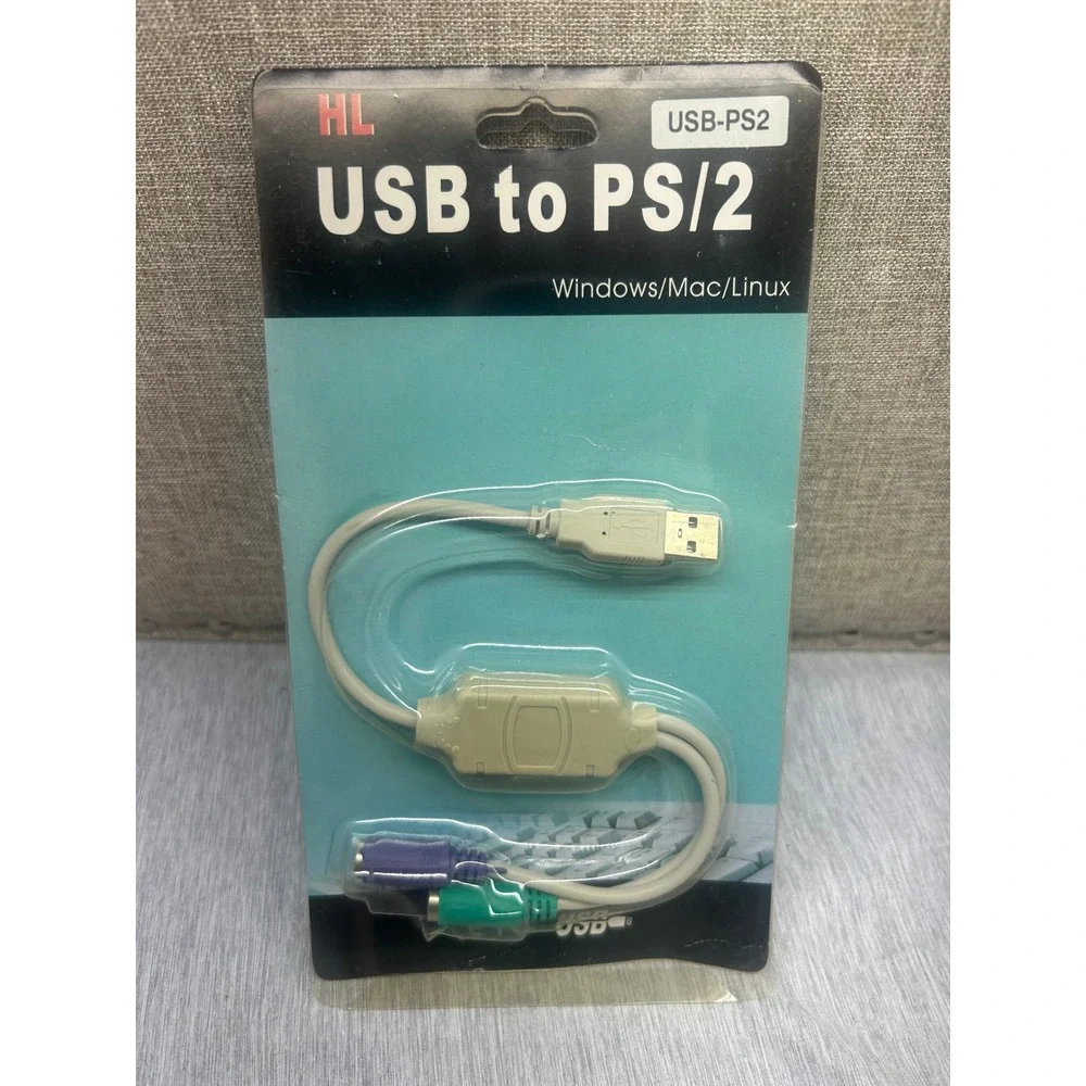 HL USB to PS/2 Adapter Cable Y-Splitter‎ for Keyboard and Mouse USB-PS2 New